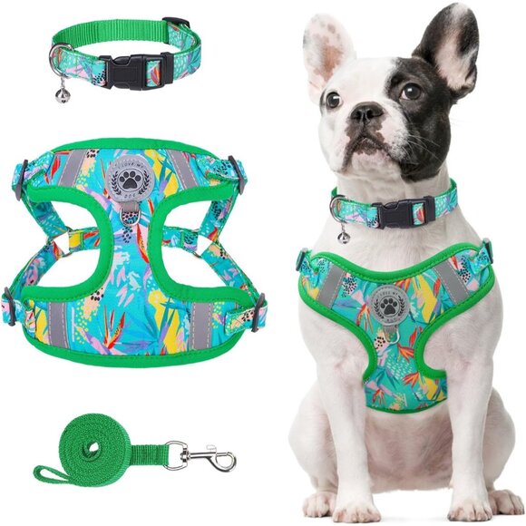 Beautyzoo Other - Beautyzoo Dog Harness Set Reflective Adjustable Quick Release Buckle 3-In-1 XS